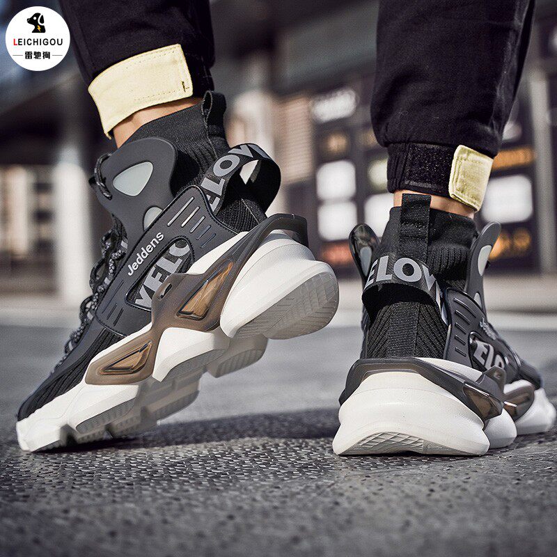 马丁靴男高帮男士隐形内增高鞋男12cm冬季休闲厚底增高10cm工装鞋