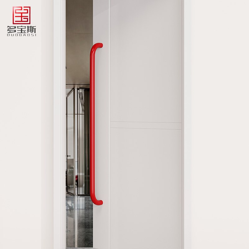极简约办公室有框玻璃门把手加厚不锈钢红白色店铺门面实木门拉手
