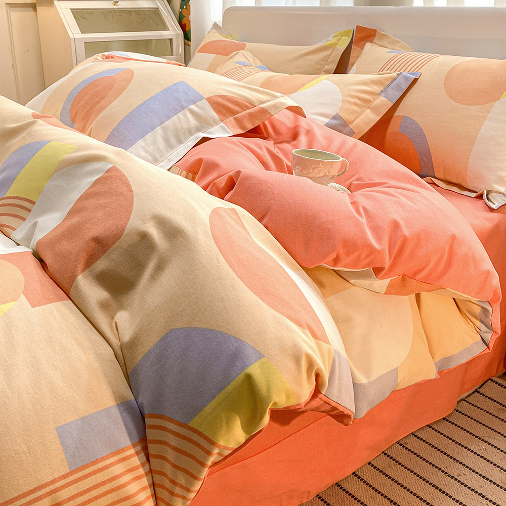 纯棉加厚磨毛被套单件秋冬条纹全棉双人200x230被罩Y被子套被芯套