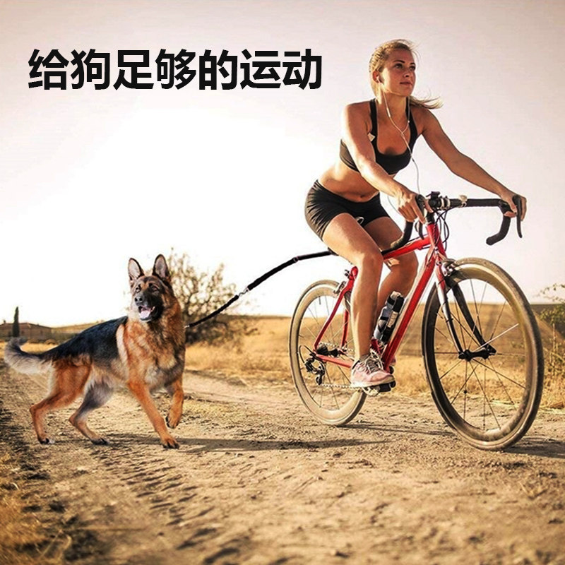 骑车遛狗器自行车遛狗牵引绳