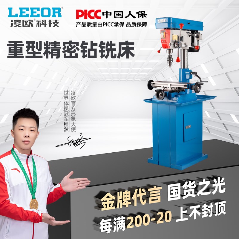 凌欧多功能钻铣床ZX7016/家用16mmF台钻/木工diy小电钻/全铜线钻图片
