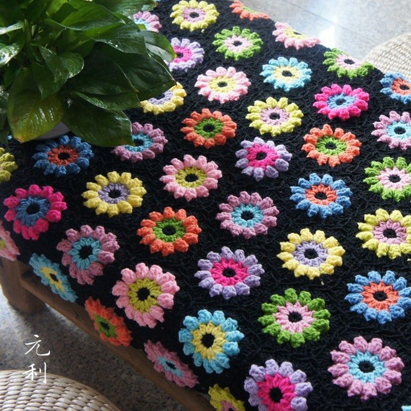 韩式钩编个性桌布桌旗沙发垫沙发巾电Q视防尘罩巾可定制