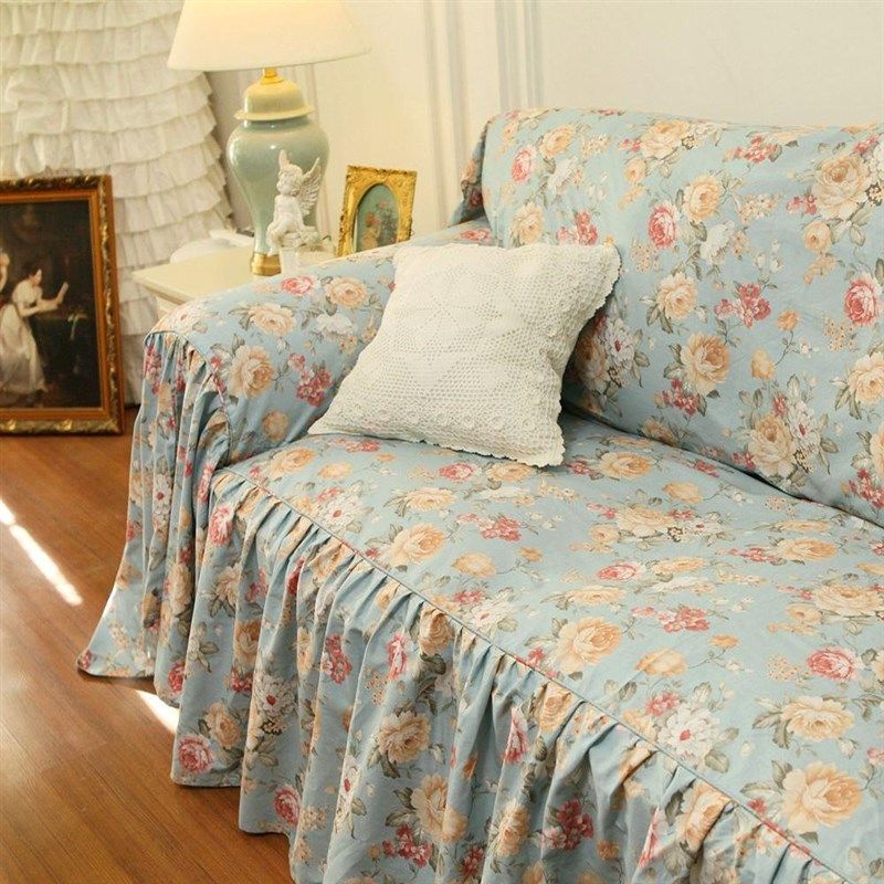 法式韩式田园兰底玫瑰全棉纯棉沙发巾沙发盖布沙发套沙发罩
