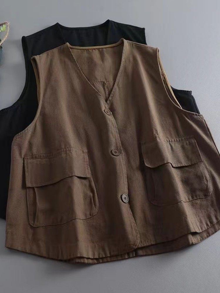 300斤大码情侣装简约V领双口袋工装马甲男女夏季宽松百搭无袖坎肩,男装,常规马甲,淘宝优惠券,粉丝福利购,淘宝优惠卷