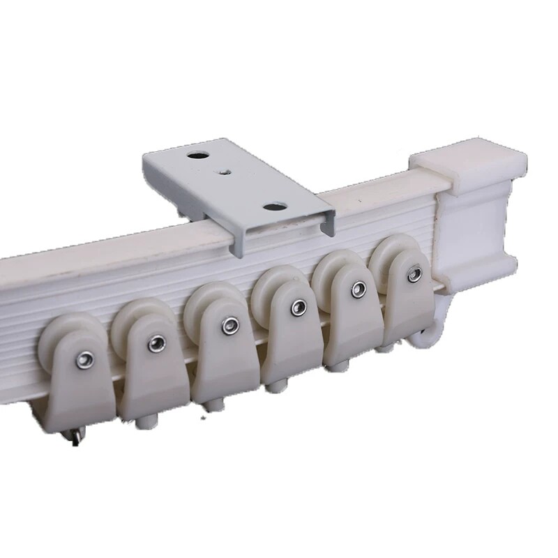 窗帘轨道软滑道弯曲轨单轨双轨侧装顶装U型弯轨飘窗阳台浴室静音