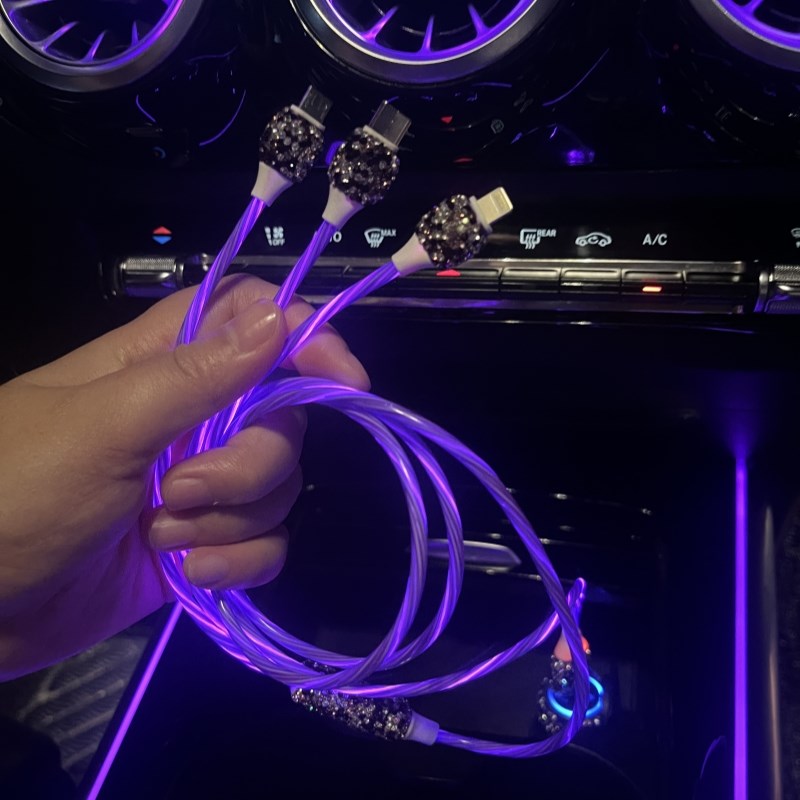 车载充电器小型快速闪充车充一拖三usb车L用快充转换插头点烟器女
