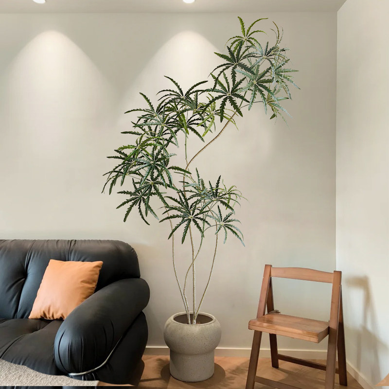 大型仿真绿植孔h雀木室内客厅落地装饰花高级仿生植物盆栽盆景摆