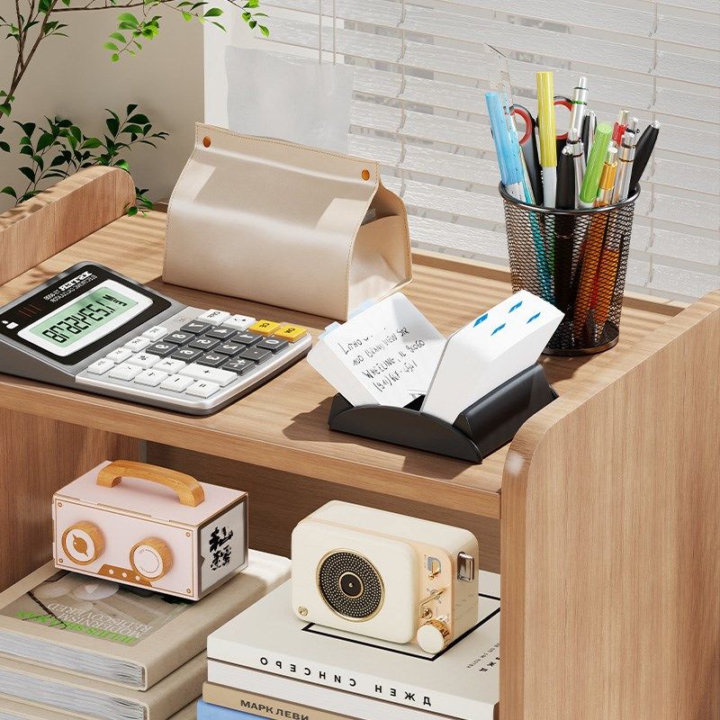 桌面置物架桌上书架办公桌台面收纳双层书桌大容量工位简易储物柜