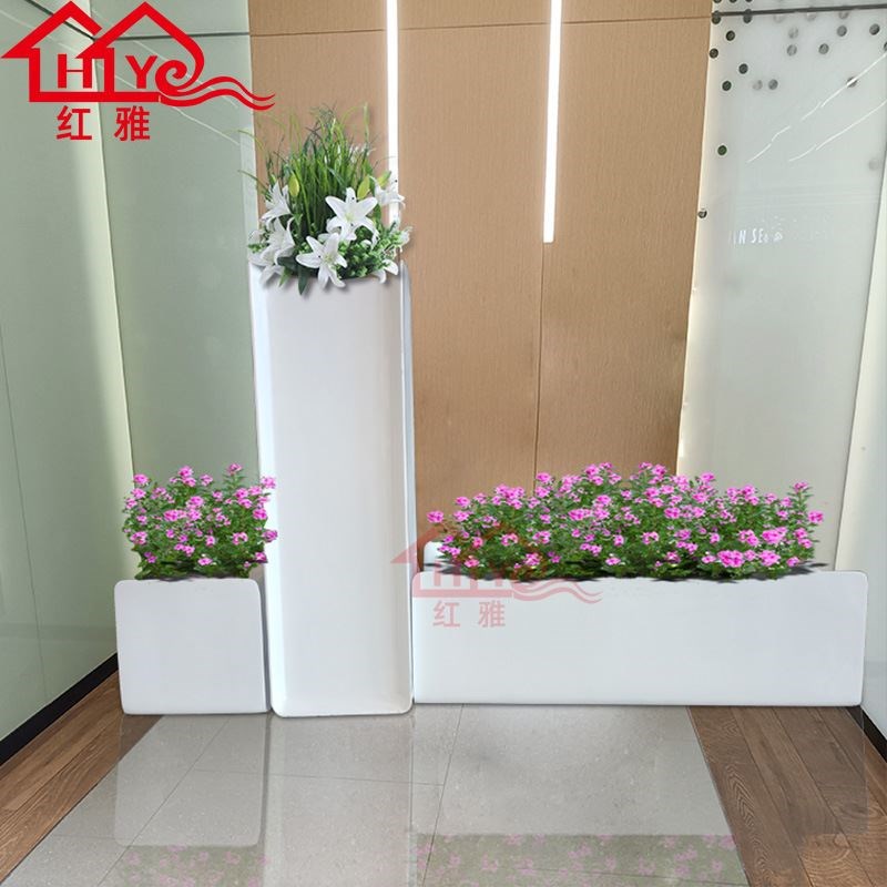 装饰花景观种植花箱花盆商场方形组合移动售楼部简约玻璃钢酒店器