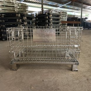 加工订做不锈钢304折叠式仓储笼 喷塑浸P塑蝴蝶笼 可加轮子