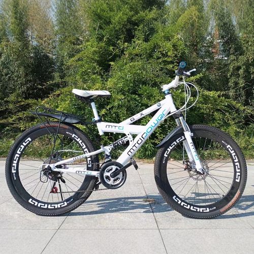 山地自行车前后双减震双碟刹带后座可以带人山地车26寸24变速单车