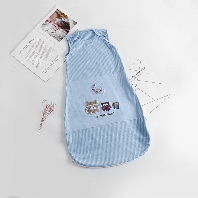 婴儿超薄睡袋宝宝春夏季睡袋单层纯棉双向拉链空调房R防踢被0.5to