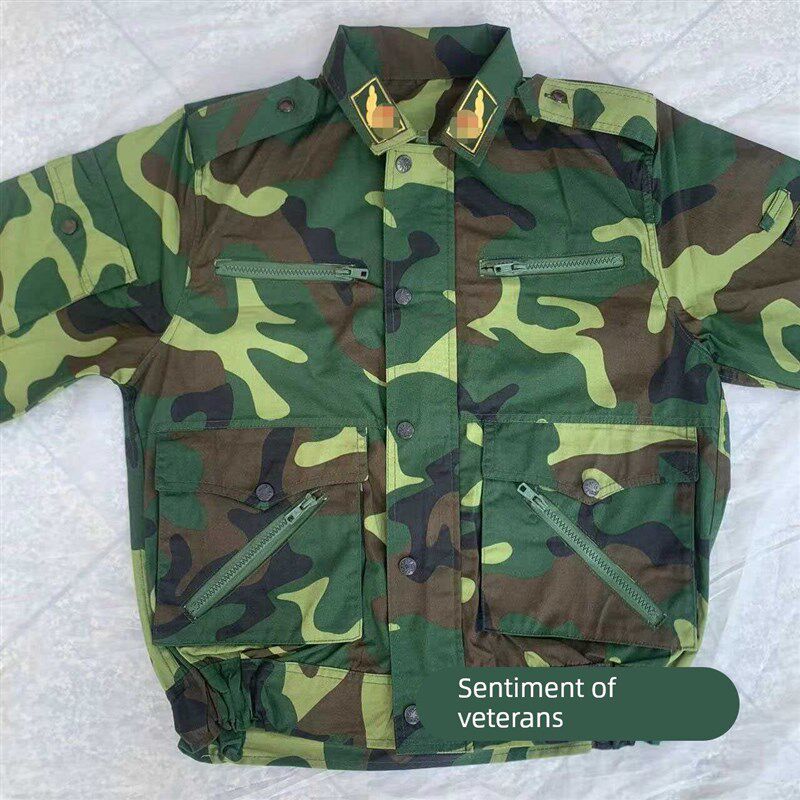 老式87式作服训迷彩服夏装工作服大口袋铜扣耐磨工地迷彩服套装