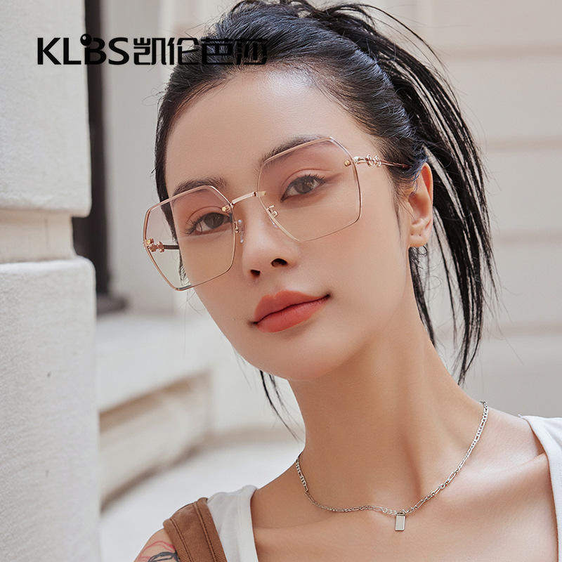 新款太阳镜时尚潮流无框海洋片墨镜女大牌同款墨镜现货眼镜