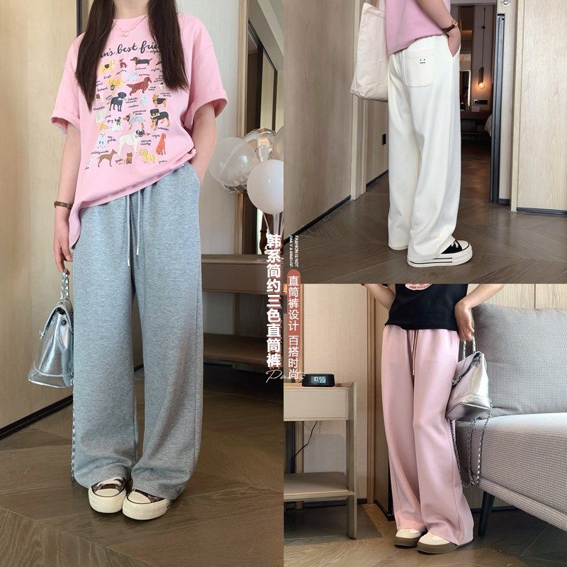 女大童垂感阔腿裤202r4春夏装新款青少年慵懒拖地裤亲子韩版直筒