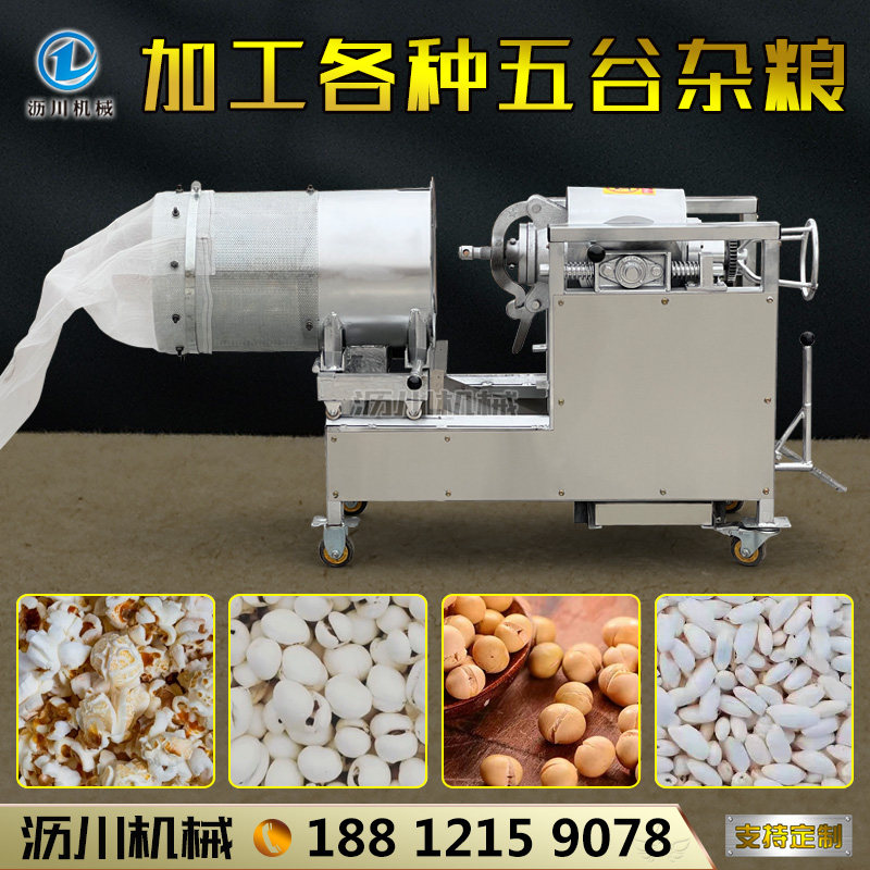 沥川全自动商用爆米花机新款免搬锅大炮式爆米花机摆摊燃气蹦玉米