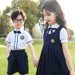 幼儿园园服夏装儿童校服套装小学生夏季班服英伦学院风毕业照服装