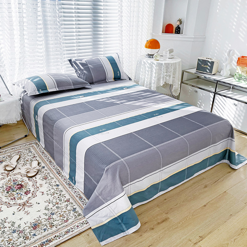 纯棉床单单件100全棉学生宿舍单人被单枕套被套三件套双人床炕单4