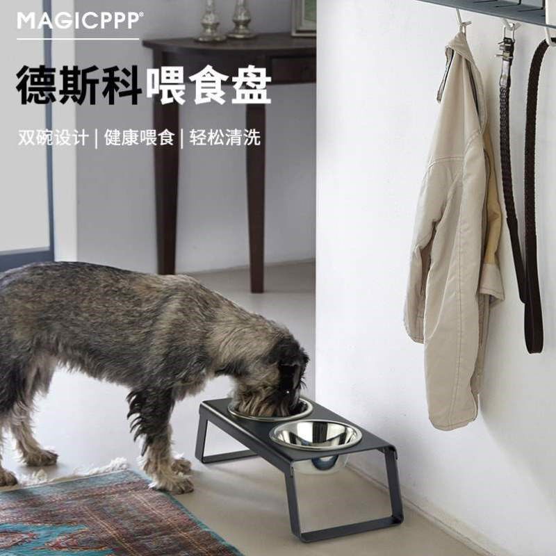 网红碗防狗食盆狗碗大型犬盆折叠打翻狗狗狗双碗碗盘大号狗狗饭盆