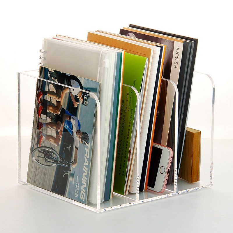 办公用品学生三栏半透明文件座书立架资料架小型文件栏简约文件架