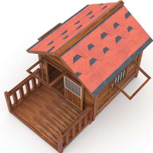 实木狗屋室外防雨木制狗窝房子防水狗笼大型犬舍户外四季 保暖 冬季