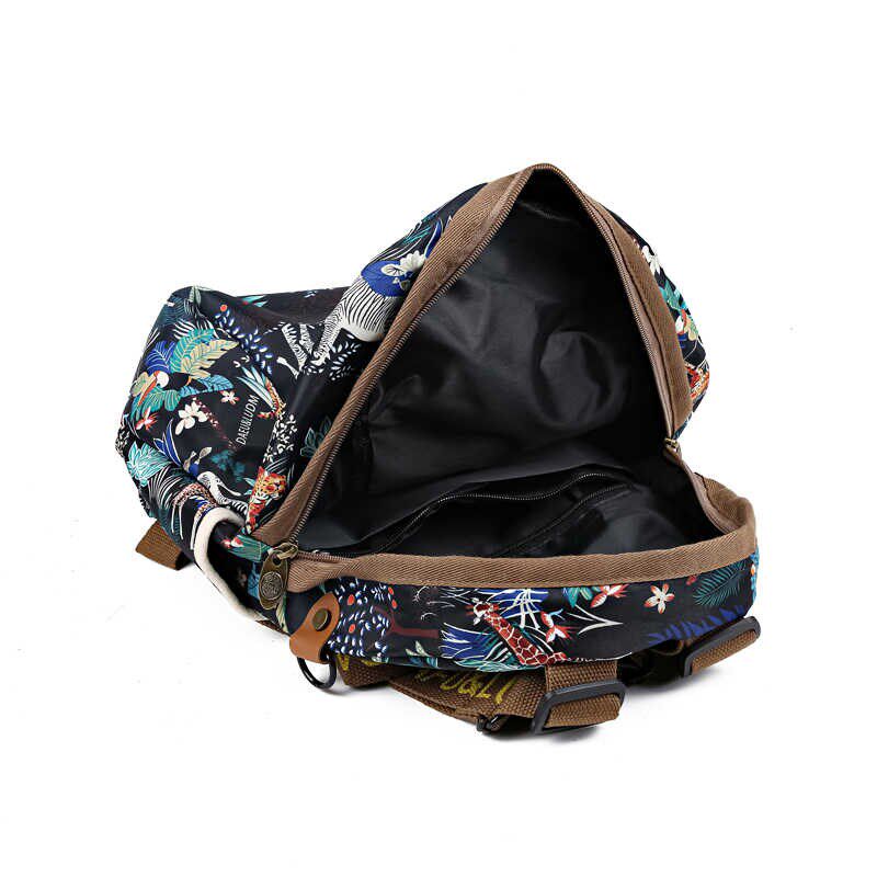 轻便外出旅游双肩包女2024新款时尚帆布旅行休闲牛津布女士背包大