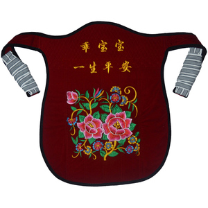 贵州传统老式绣花婴儿宝宝出行背袋前抱后背式小孩子背带四季背扇