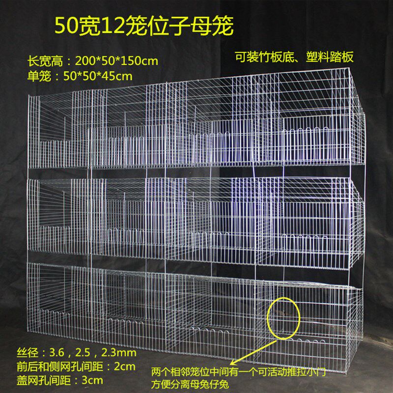 12位仔母兔笼獭兔长毛兔肉兔母兔产仔笼装塑料踏板12笼种兔配对笼