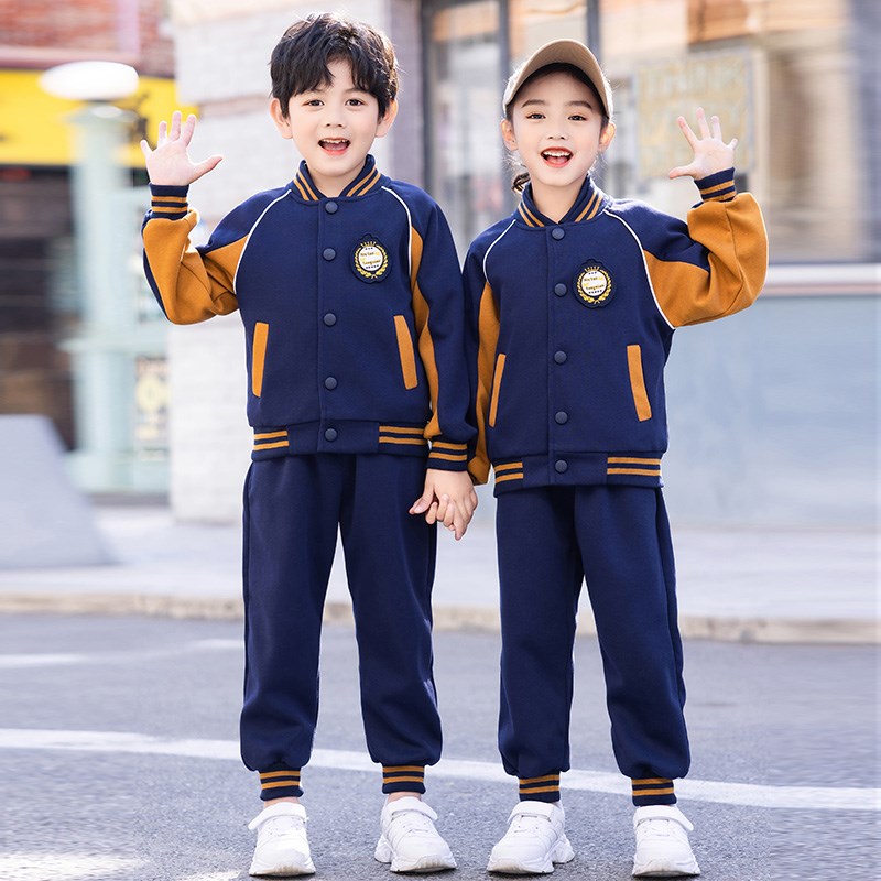 幼儿园园服春秋装棒球服小学生校服藏青儿童班服运动风表演服套装