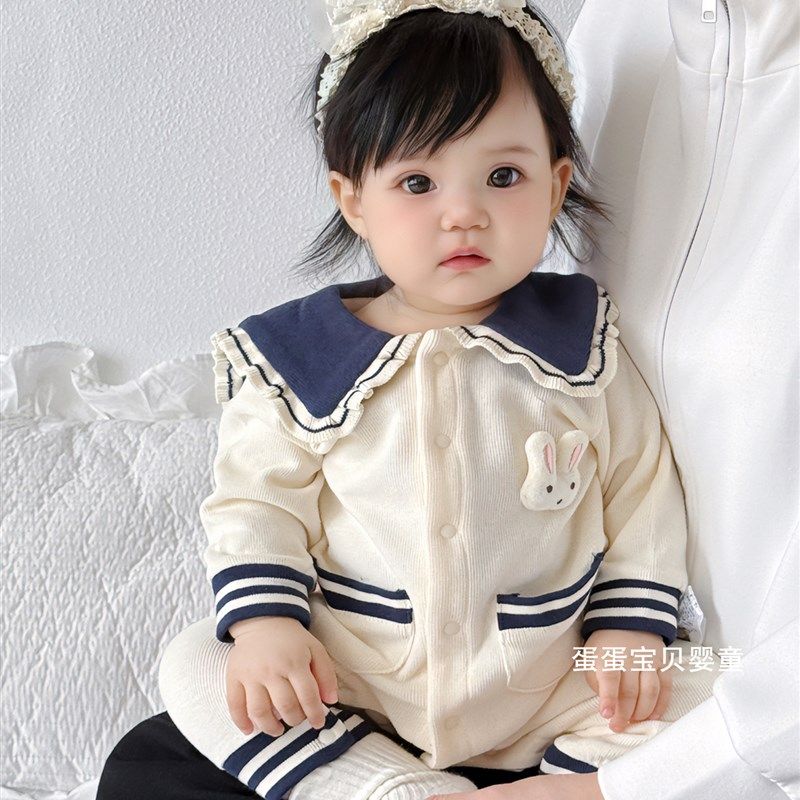 新生婴儿服装,女婴秋季连体后宫,可爱和超级可爱,H满月和100天,小