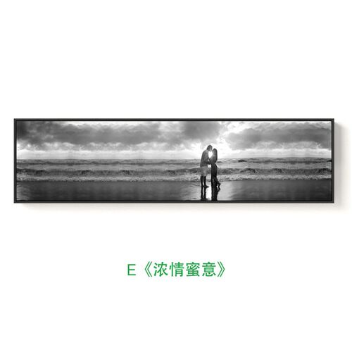 浪漫时光 温馨卧室风景摄影床头壁画海景沙滩人物挂画黑白装饰画