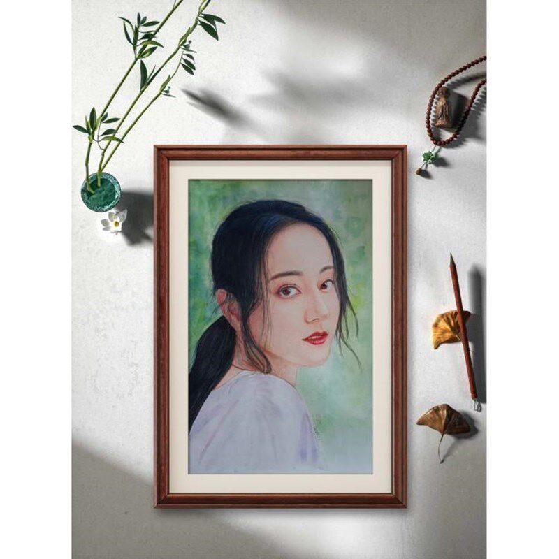 肖像画定制,n手绘素描彩铅水彩画像