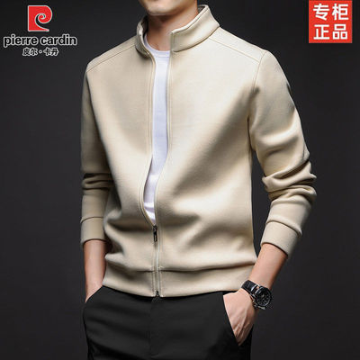 皮尔卡登冬季加绒加厚男士长袖夹克羊毛立领外套上衣保暖棒球服男