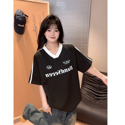 HANDSEVEN重磅V领短袖显瘦T恤