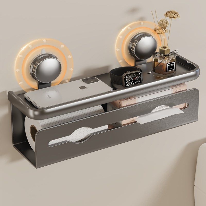 卫生间厕纸盒吸盘免打孔纸巾架手纸盒浴室洗手间厕所卷纸置物架子