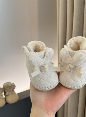 冬季婴儿雪地靴6-12个月婴幼儿鞋0一1岁宝宝加厚保暖软Z底学步棉