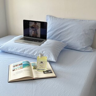 全棉简约纯色全棉水洗棉床单单件纯棉宿舍被单单品枕套1.8m三件套