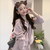 韩系洋气气质减龄2025春休闲时尚 女宽松显瘦小个子运动两件套 套装