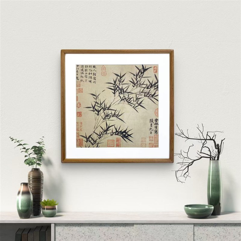 (墨竹图)新中式客厅装饰画办公室玄关挂画现代中式