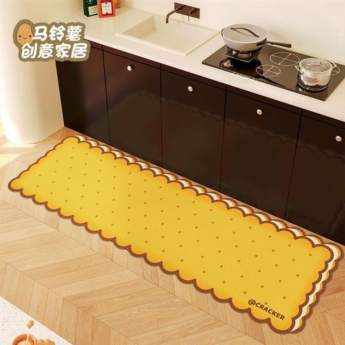 饼干造型厨房垫硅藻泥吸水吸油脚垫子免洗防滑可裁剪防污长条地毯