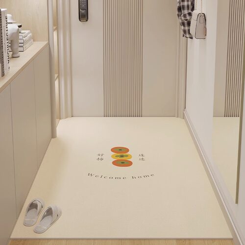 入户门地垫奶油风进门口脚垫新款玄关皮革pvc可裁U剪耐脏免洗地毯