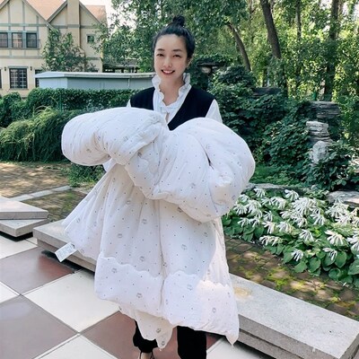 蝉昭全棉外罩内加锁棉网内一级新疆长绒棉养生Q排湿寒保暖被芯棉