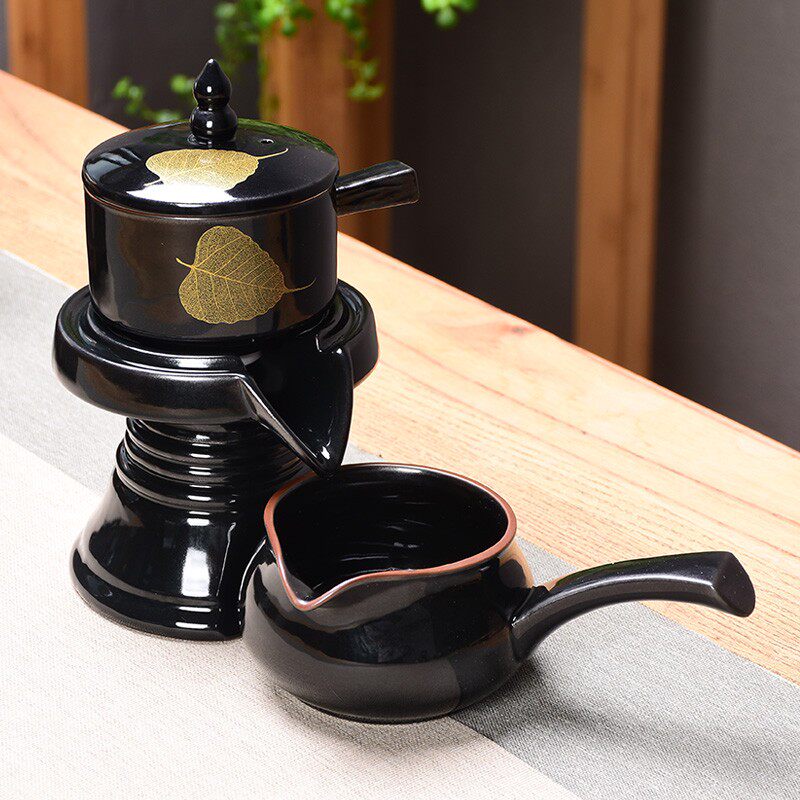 懒人半自动石磨j茶滤器茶叶过滤网泡茶器茶漏公道杯套装茶具配件