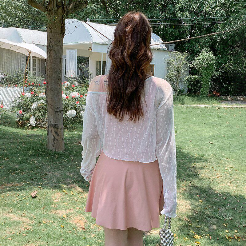 泳衣女胖妹妹遮肚子大码三件套温泉遮肚显瘦保守长袖泳装