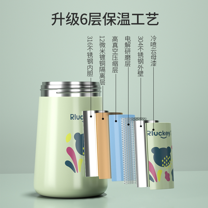 宝宝保温水杯吸管杯316不锈钢防摔防呛1岁以上幼儿园宝宝保温水杯