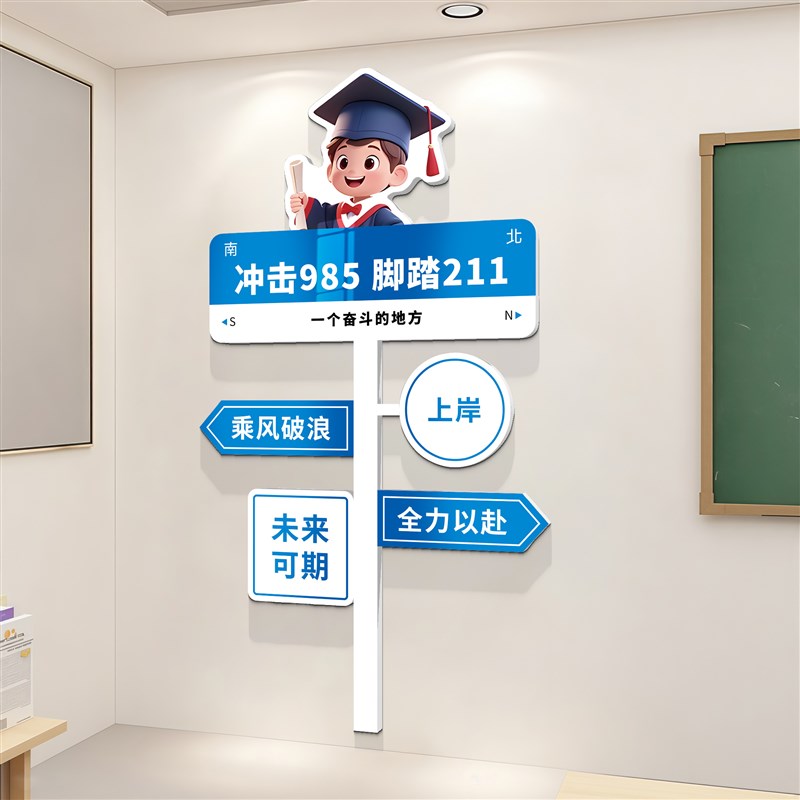 初高中励志标语班级文化墙贴纸教室氛围布置培训机构壁贴画 画