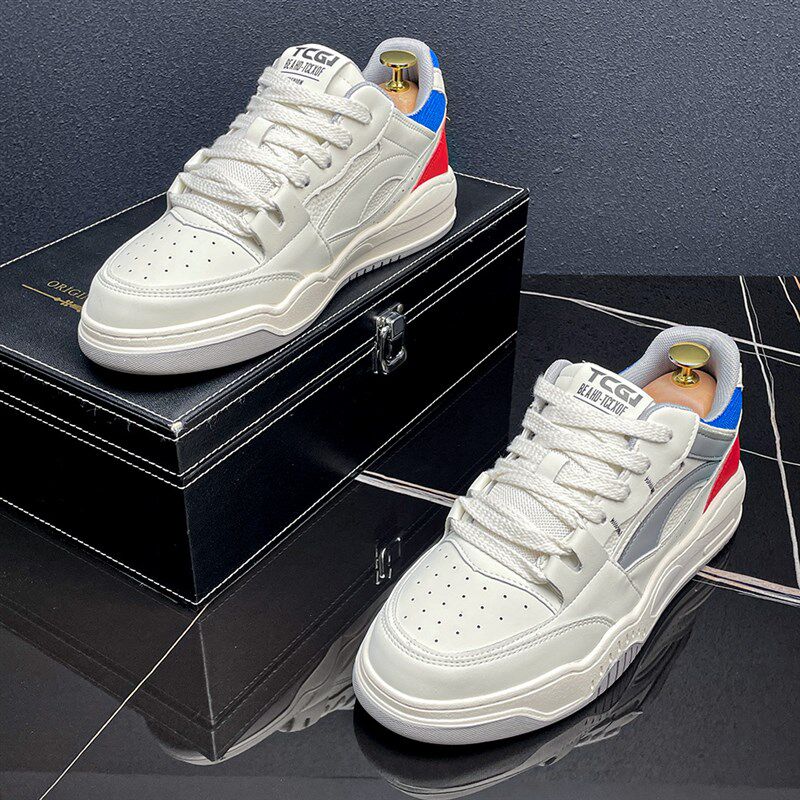 小白鞋男款2025夏季新款低帮男鞋软底透气休闲运动鞋厚底增高板鞋