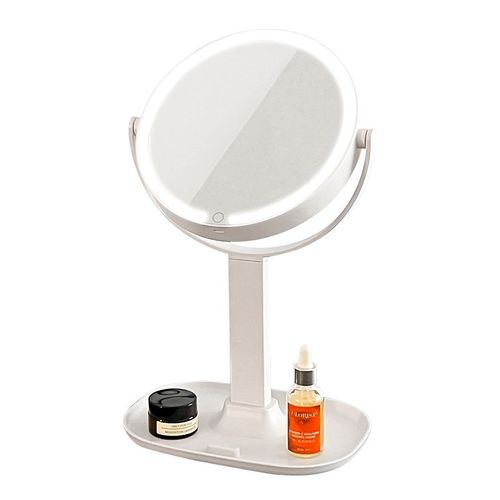 LED台式发光化妆镜高清可伸缩双面美妆镜10倍放大网红补光梳妆镜