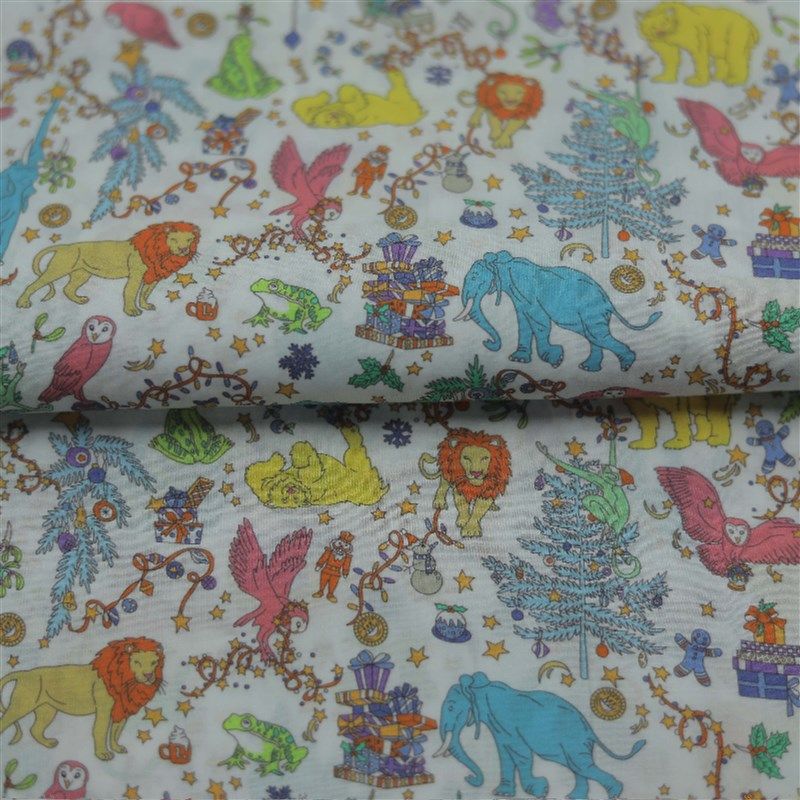 【105160-1】Lib*rty 彩色动物园80支高密棉布印花diy服装面料