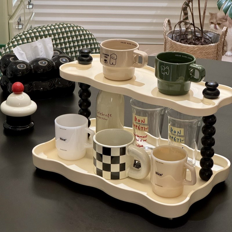 中古收纳置物架咖啡杯子茶杯水杯展示架桌面水吧台餐边柜储物整理